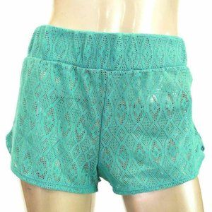 NWT Miken Lace Sheer Shorts Cover-Up in Turquoise